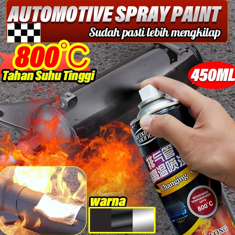 KODE L57W Tahan suhu tinggi 8C 4ML cat knalpot anti panas Pilox Diton Hi Temp Black Hitam Doff untuk