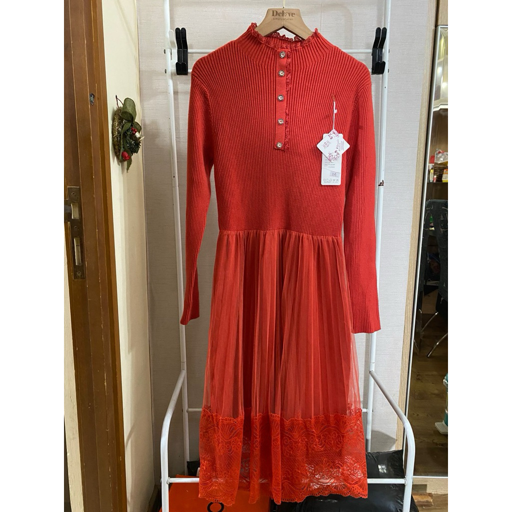 Dress rajut import/dress rajut bangkok/tunik rajut premium/dress rajut turtleneck