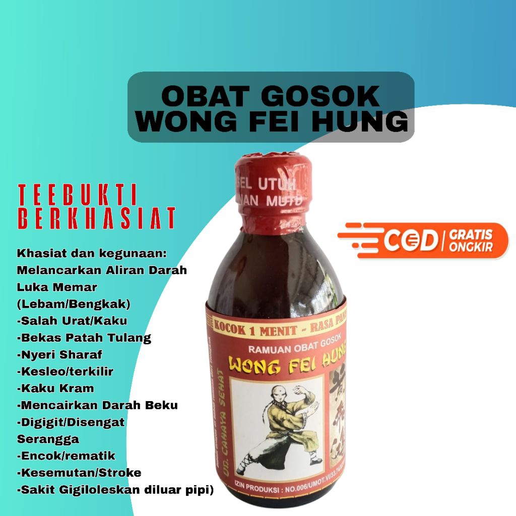 Minyak GPU Urut Gosok Keseleo Bengkak Nyeri Pegal Linu Wong Fei Hung