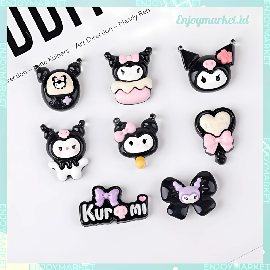 

Clay Resin Sticker Timbul 3D DIY Edisi Kuromi Sanrio Karakter