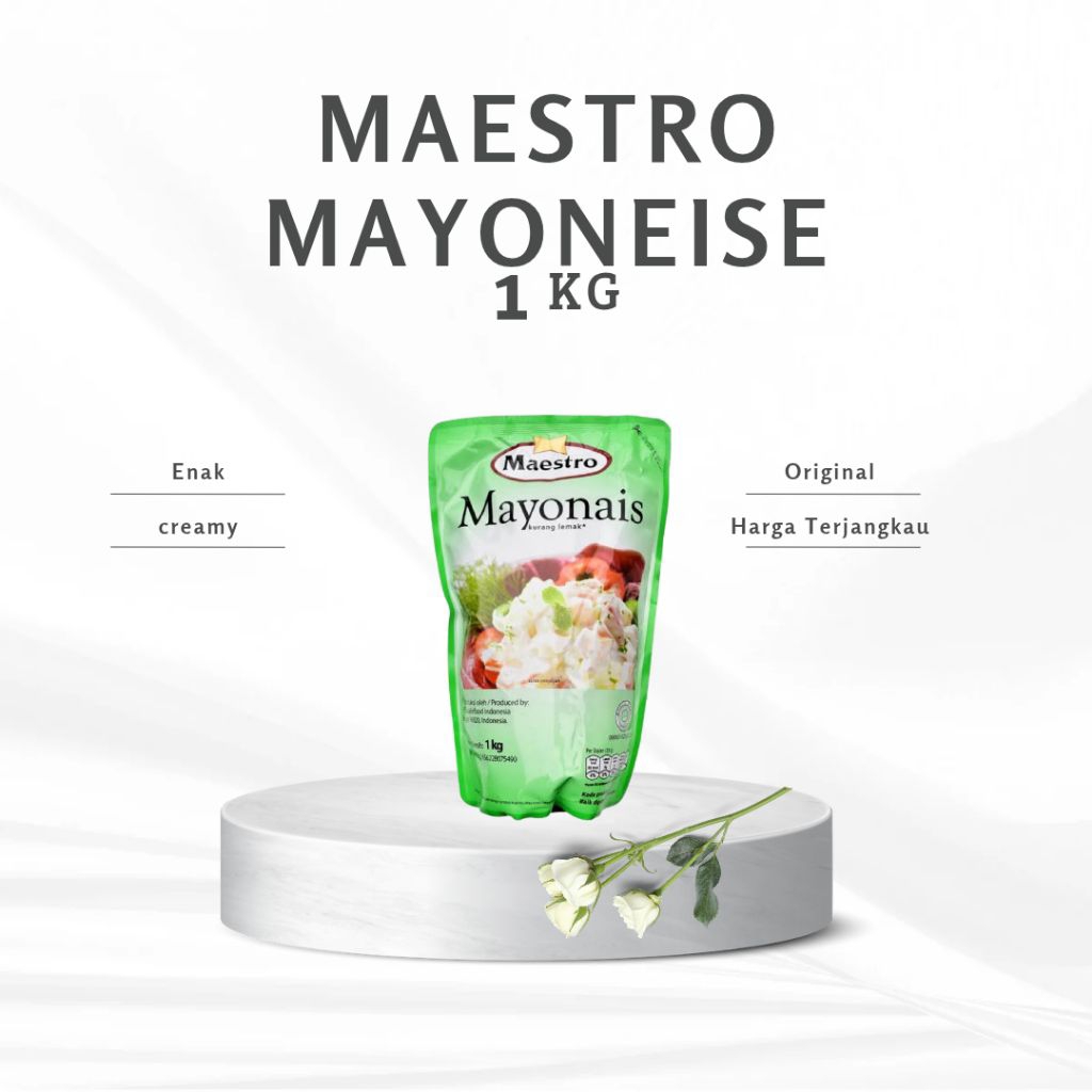 

Maestro Mayoneise 1kg dan 180gram