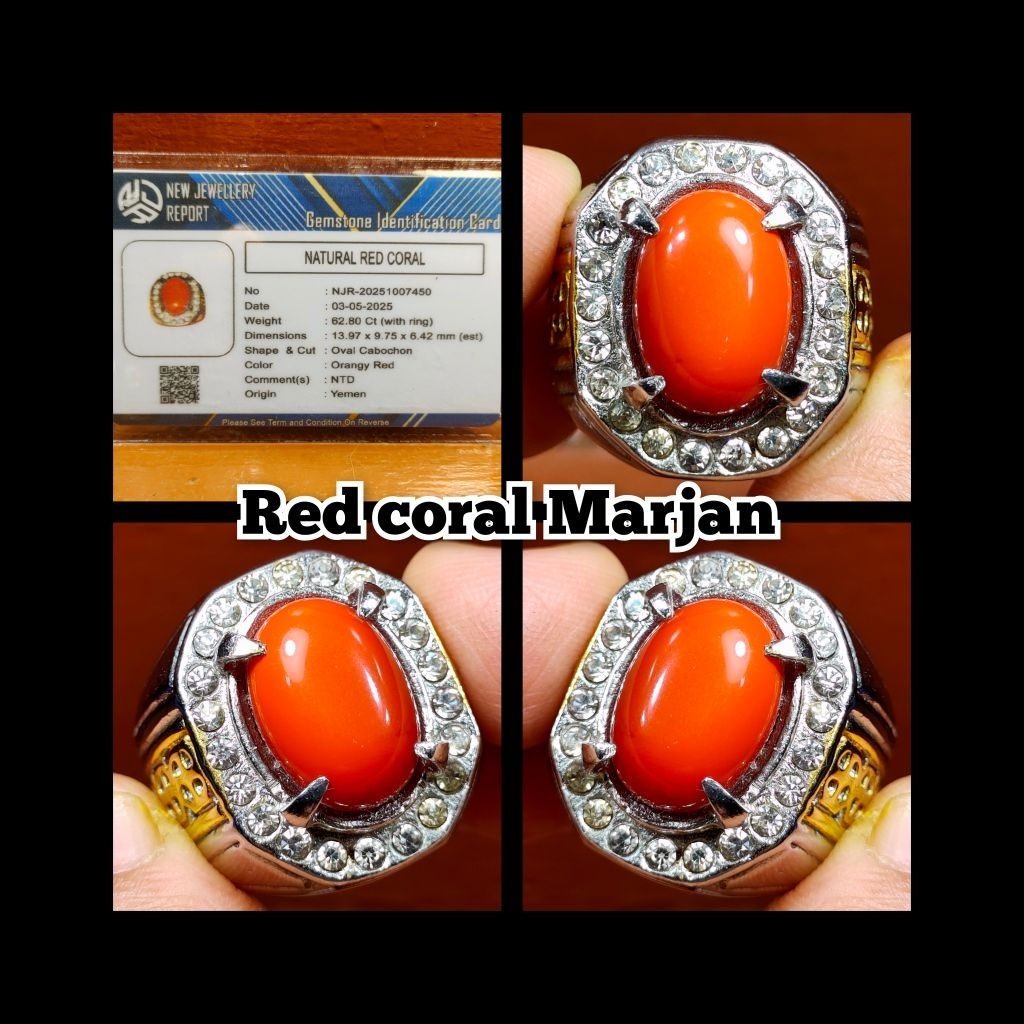 BATU RED MARJAN CORAL ASLI YEMEN