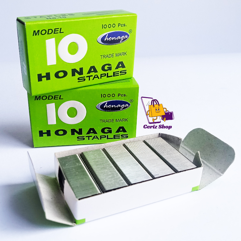 

HONAGA STAPLES No.10 I HONAGA ISI STAPLES /STAPLER / STRAPLLES KECIL 1000pcs