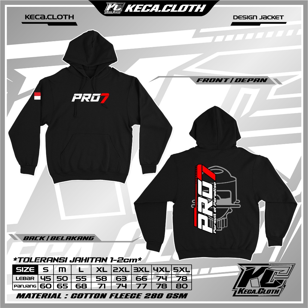 Jaket Hoodie PRO 7 Pursuit of Paradise Team Pro7 Auto Lighting Diesel Party Bahan Premium Tebal