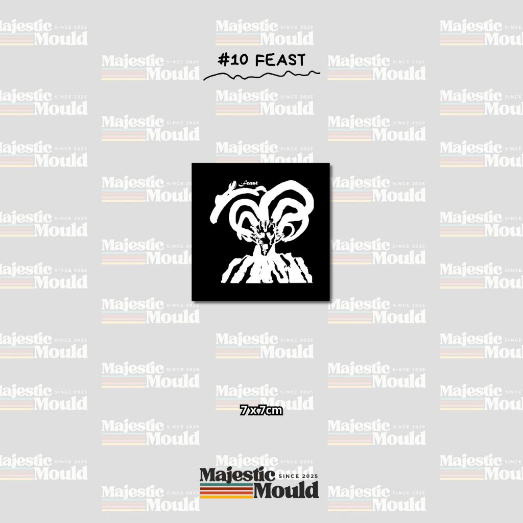 

#Vol10 Feast – Stiker Band Vinyl Glossy | Tahan Air & Luntur (Laptop/Helm/Tumbler/dan media lainnya)