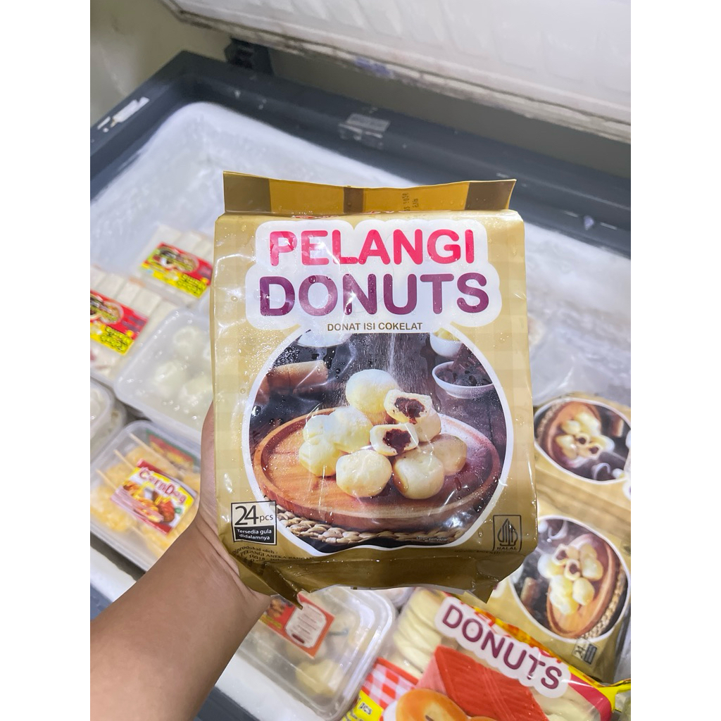 

Donat pelangi isi Cokelat/Donat isi cokelat Frozen