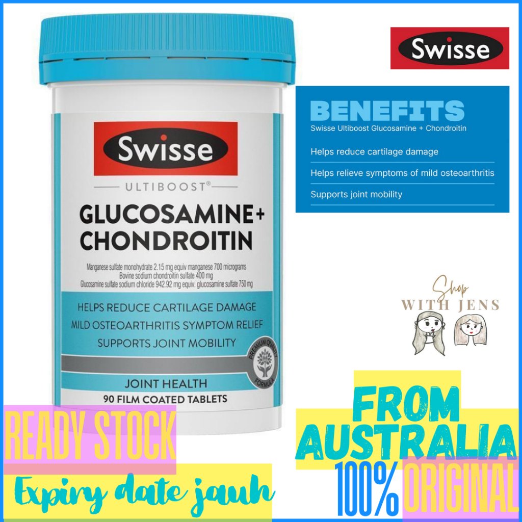 Swisse Glucosamine + Chondroitin 90 Tablets Joint Repair Untuk Tulang Rawan, Nyeri Sendi, dan Gejala