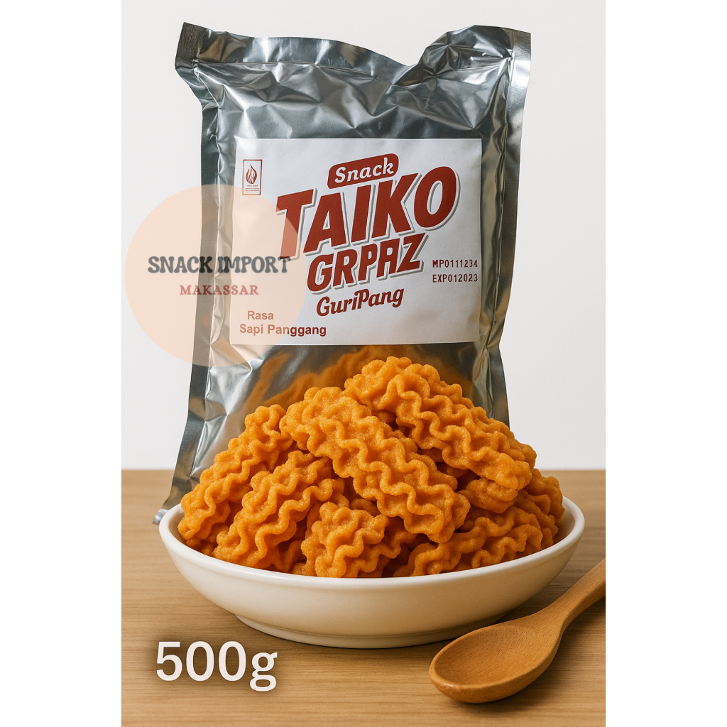 

Taiko Kreez cemilan viral guripang 500g sweet spicy dan sapi panggang