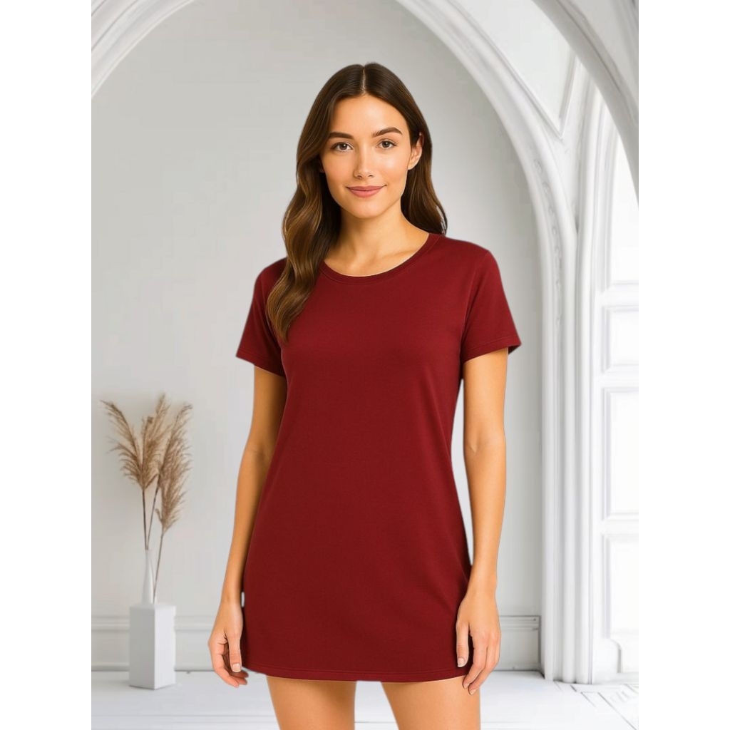 Kaos Polos wanita Lengan Pendek Bahan Jersey Premium Dress Santai