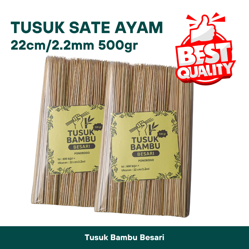 Tusuk Bambu Sate Ayam Kambing Daging Bakaran Usus Tahu Telur Puyuh Sosis Tempura Bulat Halus Bersih 