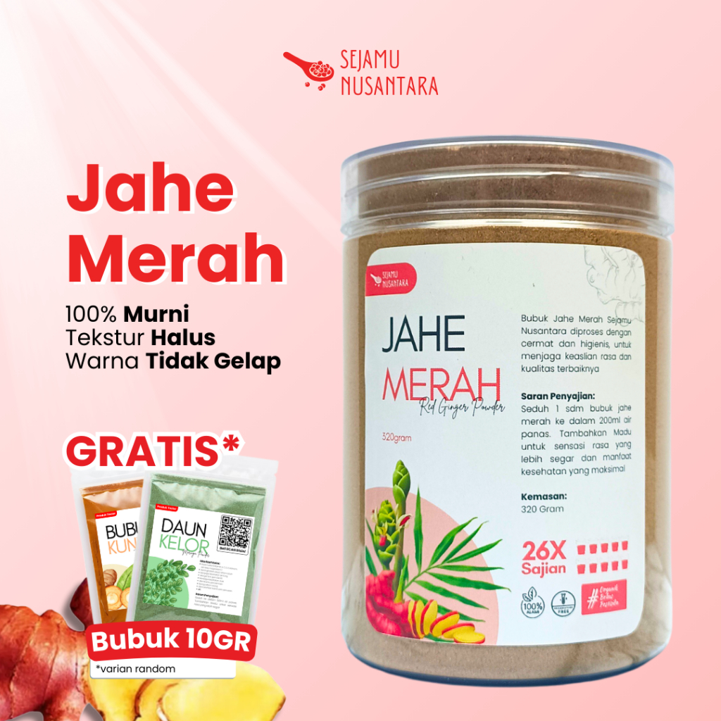 

Jahe Merah Bubuk GRADE A Tanpa Gula Asli 100% Tanpa Campuran Red Ginger Powder - Sejamu Nusantara
