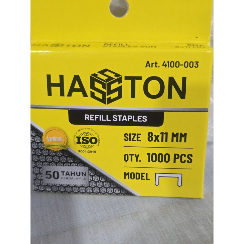 

ISI STAPLES GUN HASSTON PROHEX 11 X 8 MM REFILL STAPLES PROHEX 11X8MM ANAK HEKTER TEMBAK 11MM X 8MM