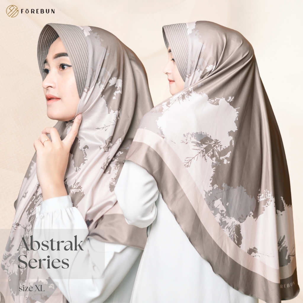 Forebun Hijab Bergo Motif Pad Abstrak Series Size XL