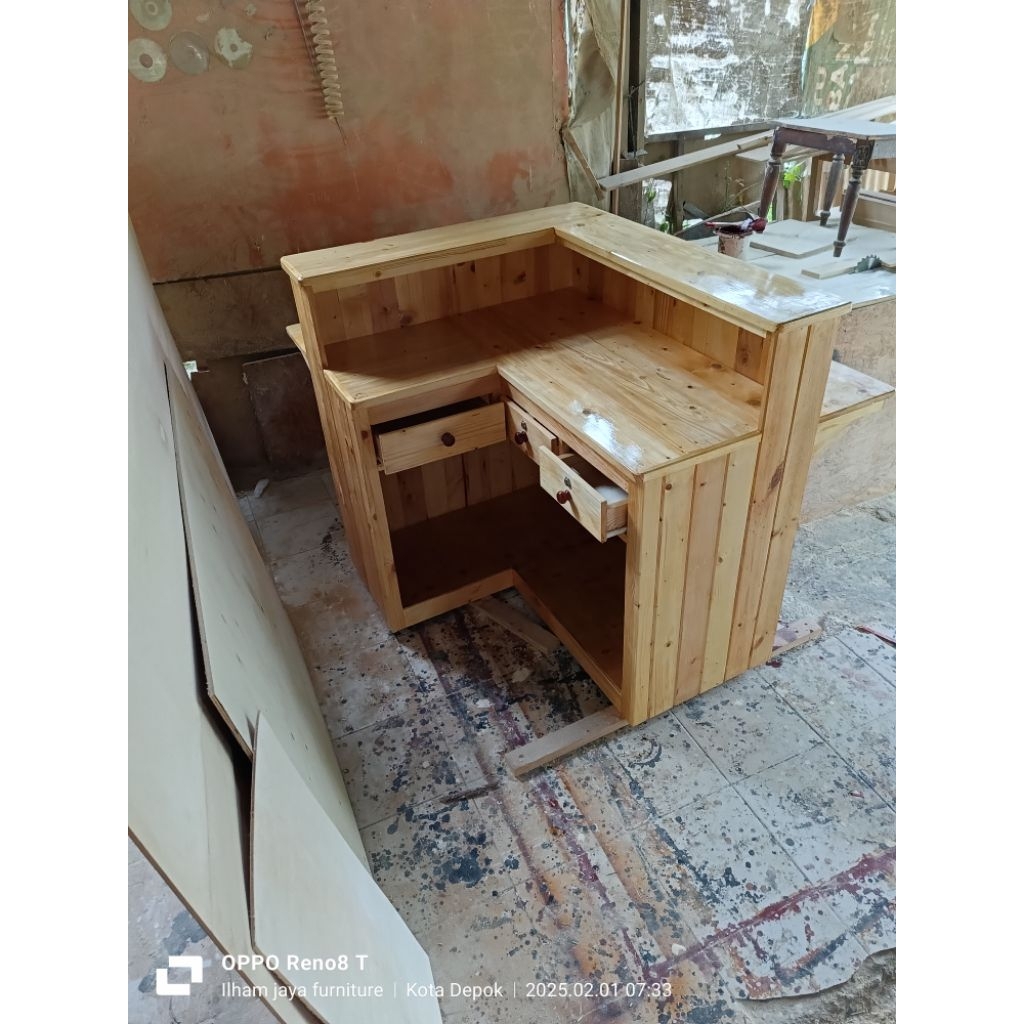 meja bar/ meja kasir warkop bahan jati Belanda