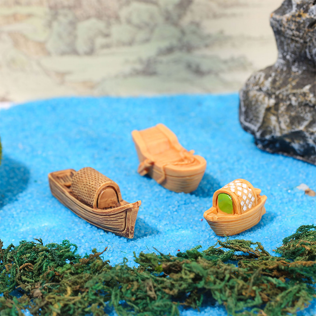 Miniatur Micro Landscape Fishing Boat Kapal Nelayan