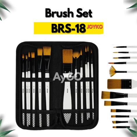 

KODE R9Q JOYKO BRUSH SET 12 KUAS LUKIS SET FREE STORAGE BAG JOYKO BRS18