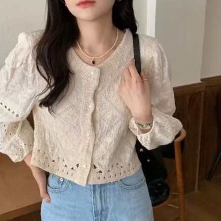 PRELOVED VELKA BLOUSE KATUN BORDIR KOREAN STYLE PREMIUM