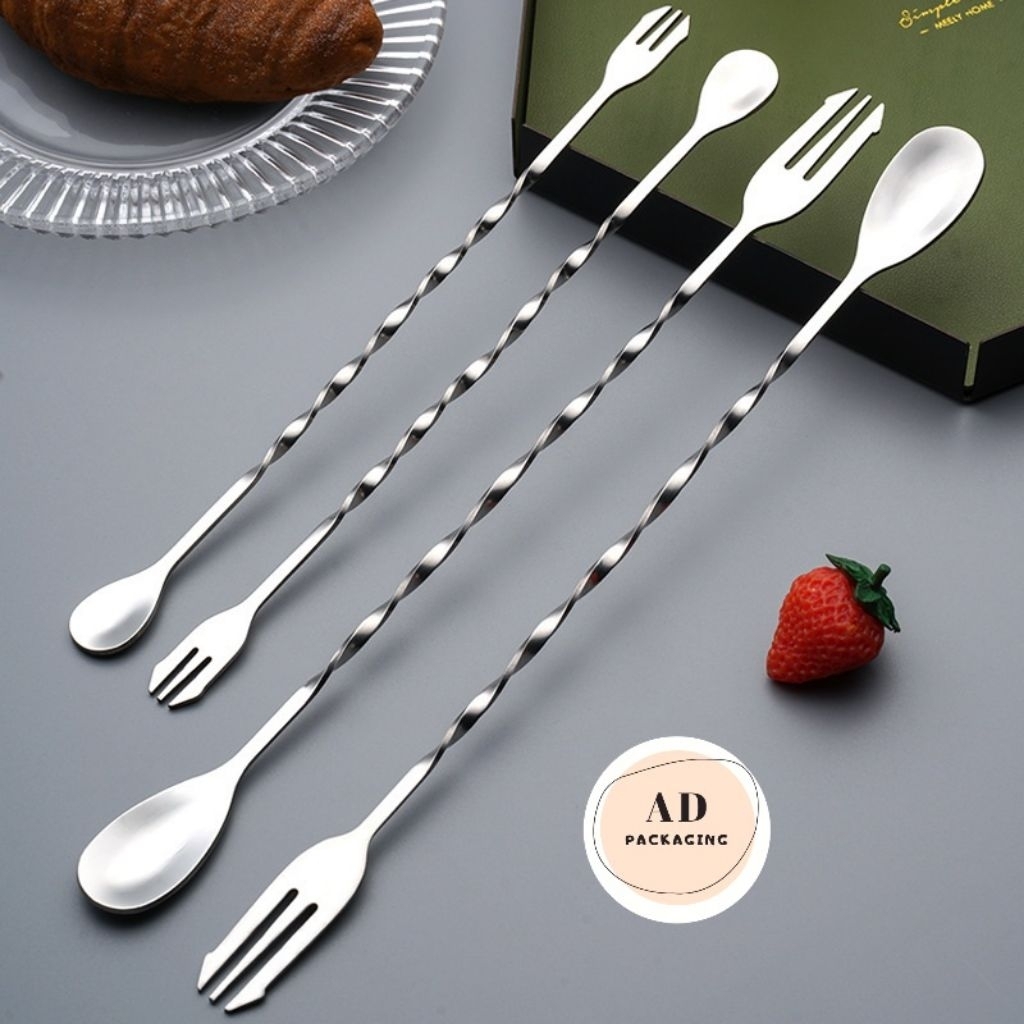 sendok panjang / sendok bar / long bar spoon / sendok aduk minuman stainless sendok aduk cocktail