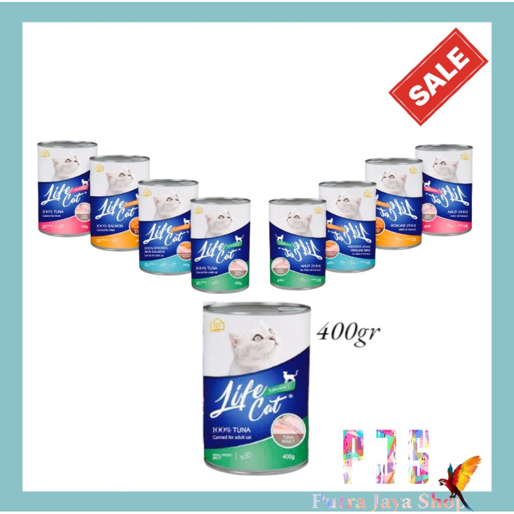 LIFE CAT MAKANAN BASAH KALENG | LIFE CAT MAKANAN BASAH KUCING |LIFE CAT KALENG 400 GRAM | LIFE CAT K