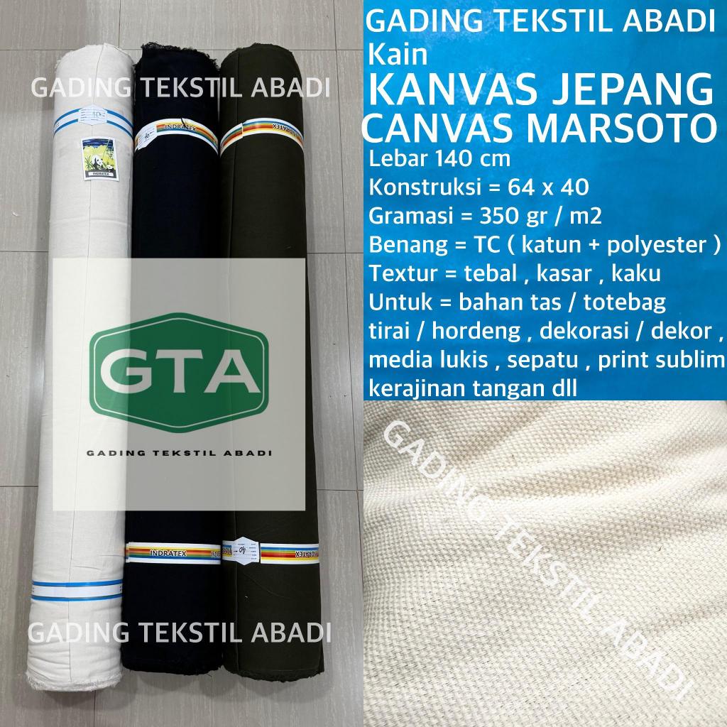 ( per setengah meter ) kain KANVAS JEPANG CANVAS TEBAL MARSOTO lebar 140 cm meteran bahan alas karpe