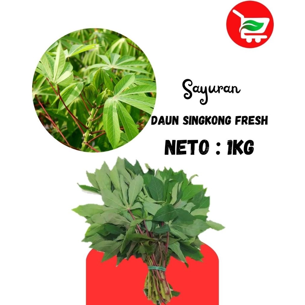 

TANI BALAP MALANG 87 Daun Singkong Fresh / Sayur Organik Malang / Netto: 250 g