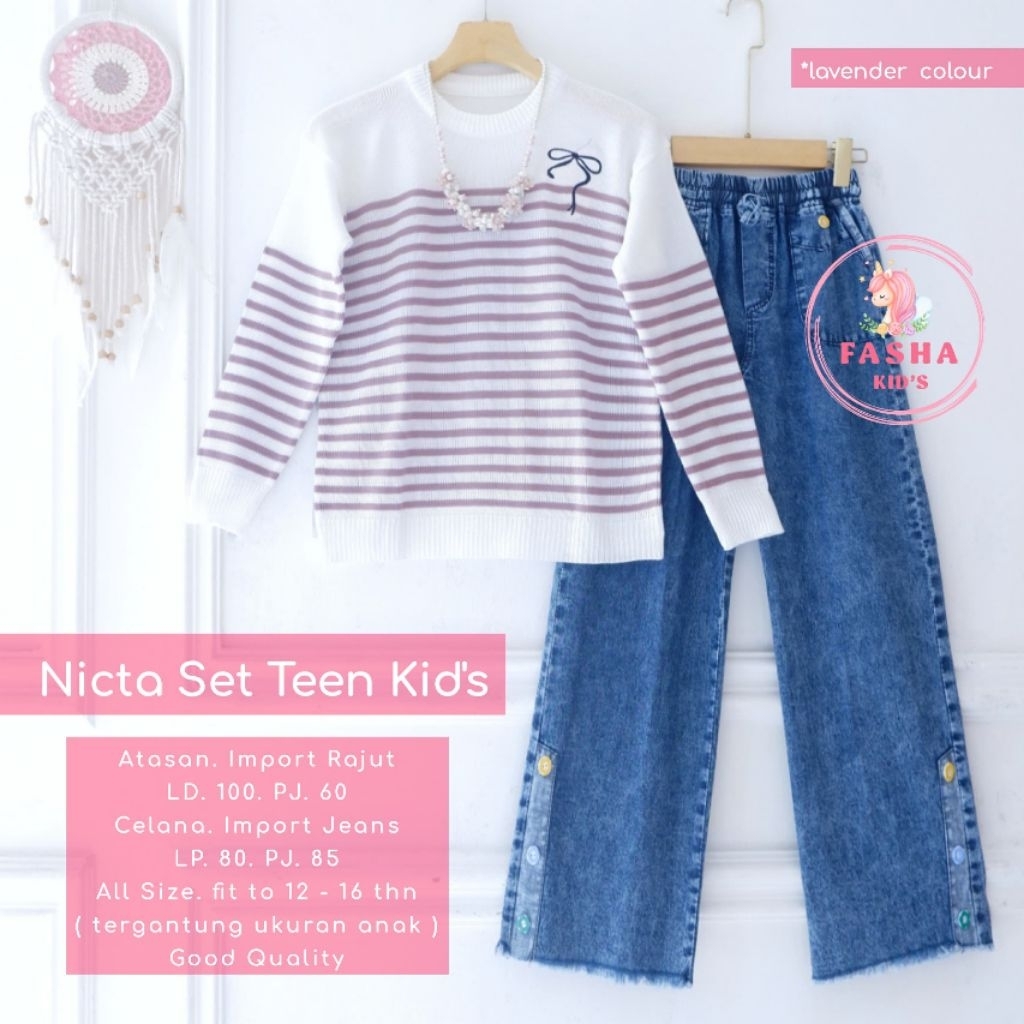 NICTA SET TEEN KIDS BY FASHA TERBARU BISA COD