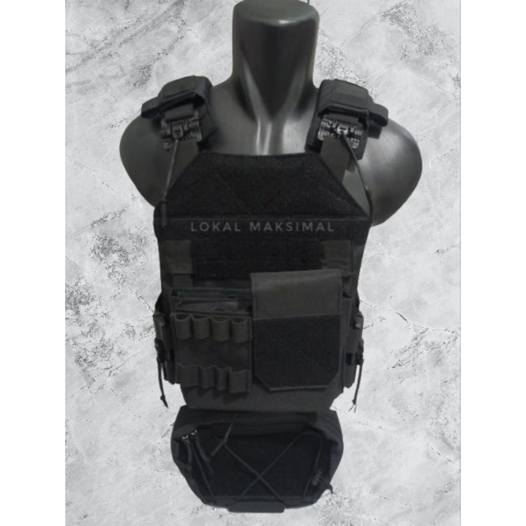 Rompi Tactical Kevlar plat Body vest TNI Polisi Black warrior