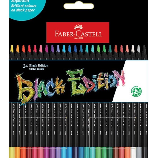 

KODE V18P FaberCastell Black Edition Colour Pencil set24 Pensil Warna Kayu 24 Warna Panjang