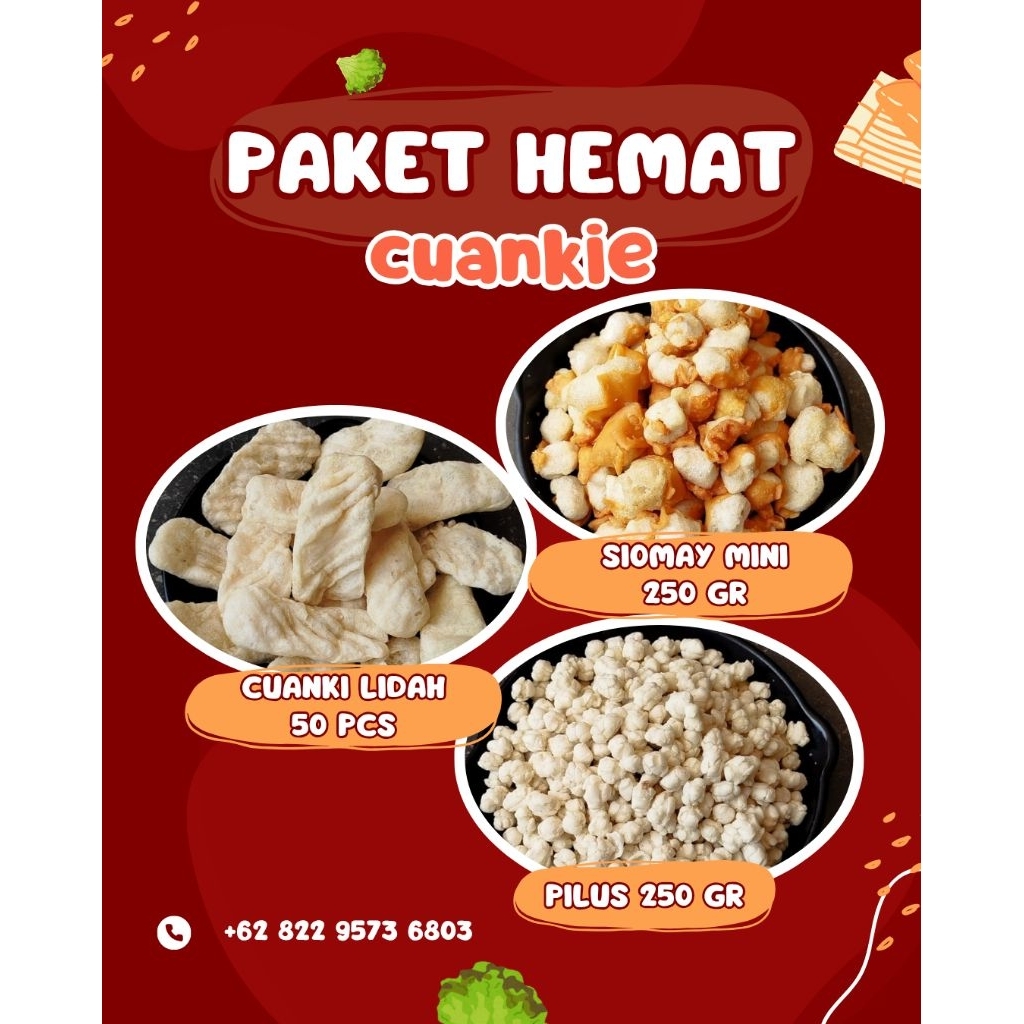 

PAKET HEMAT 250gr CUANKI LIDAH | SIOMAY MINI | PILUS