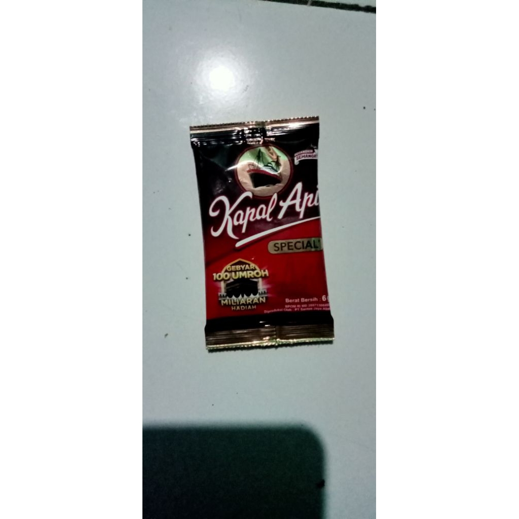 

(10 sachet) kopi kapal api special tanpa gula isi 6 g