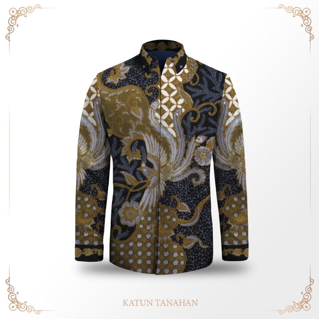 Batik pria kemeja lengan panjang bahan katun premium batik tulis pola baju pria lengan pendek mewah 