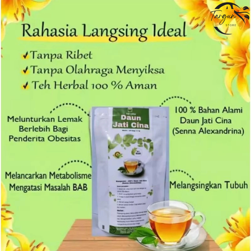 

Pelangsing Herbal,Teh Daun Jati China isi 20 Bag Teh Celup Jati Cina