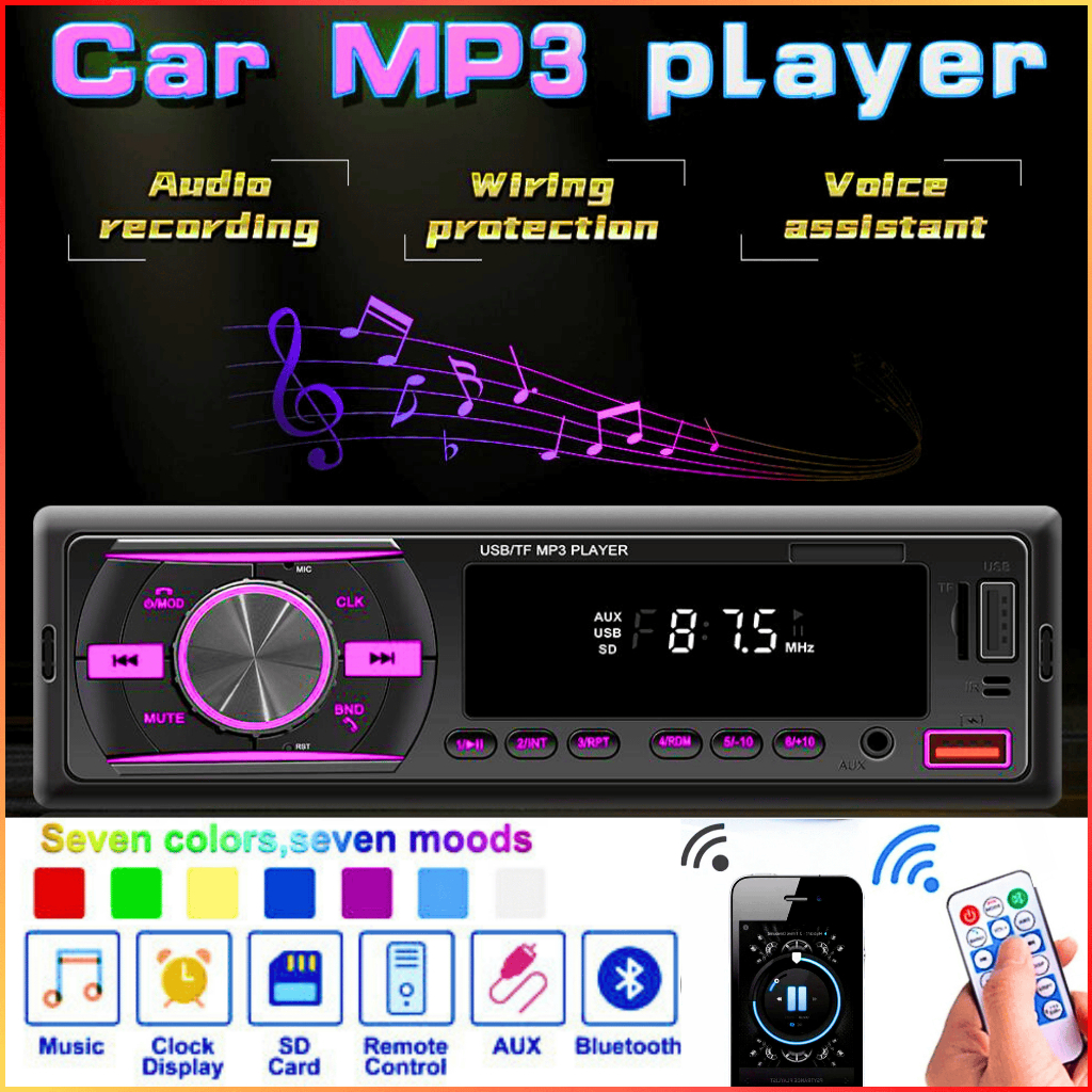 NEW COD Tape Mobil Bluetooth Full Bass Audio MP3 Player LCD Truk Canter Grandmax Pickup 60W - 2219