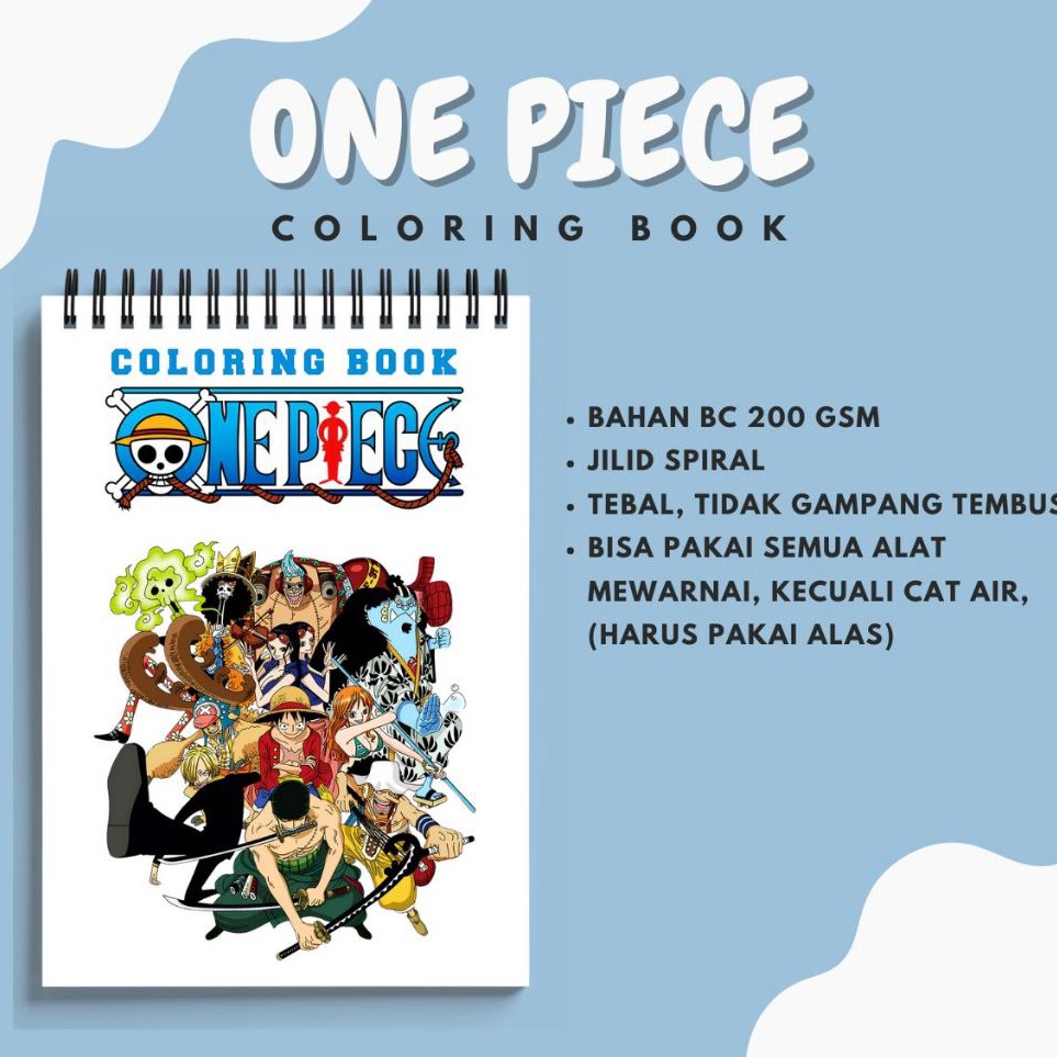 

KODE D47D ONE PIECE Coloring Book Cozy Relaxing Activity Buku Mewarnai Remaja Dewasa Aesthetic Kertas Tebal