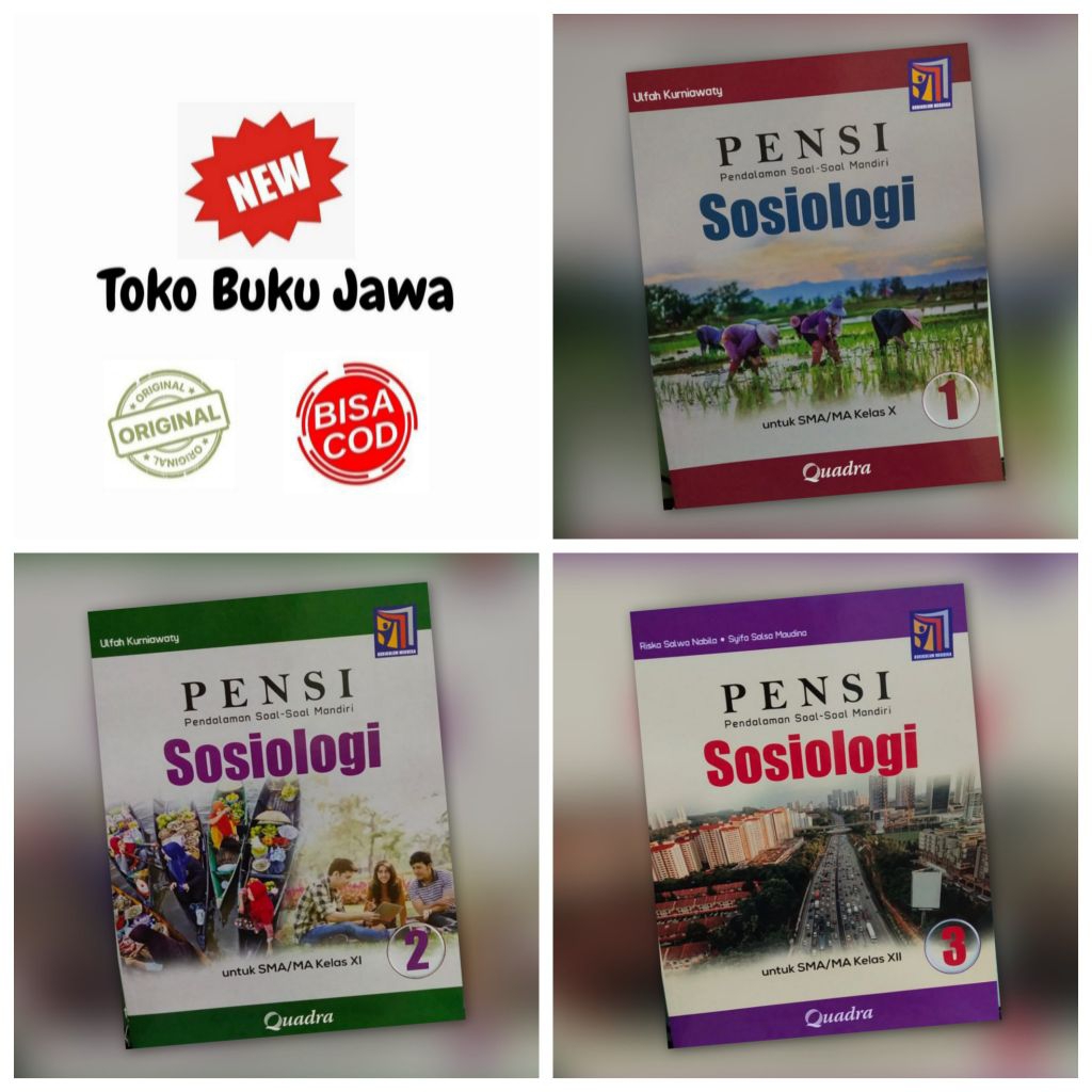 [Quadra] ORIGINAL Buku Soal SMA Pensi Sosiologi Kelas 10 11 12 X XI XII Quadra Kurikulum Merdeka