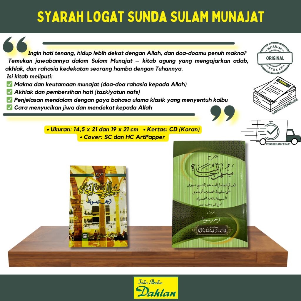KITAB SYARAH LOGAT SUNDA SULAM MUNAJAT , KERTAS QPP (KUNING) DAN CD (KORAN) , SOFTCOVER, DAN HARDCOV