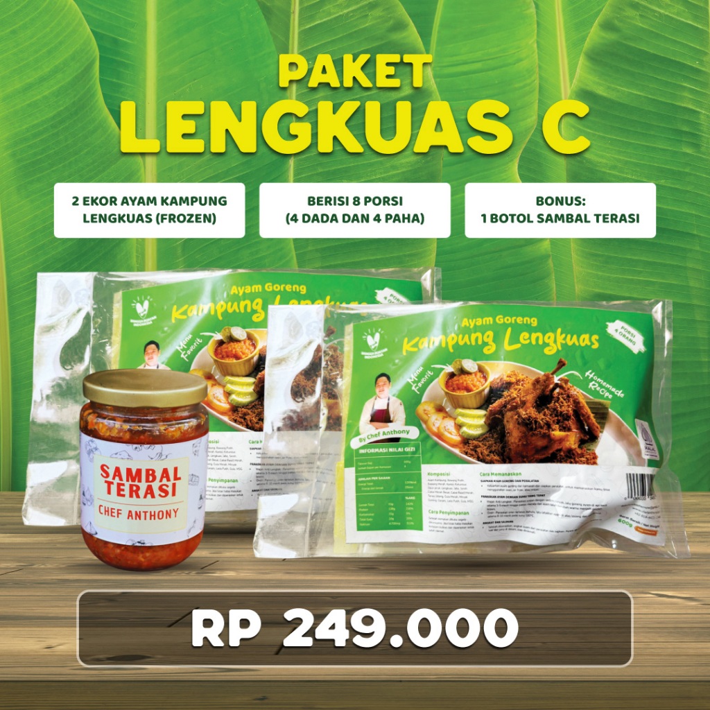 

PAKET C - Ayam Goreng Kampung Lengkuas by Chef Anthony – 2 Ekor Resep Otentik Praktis Tanpa Pengawet