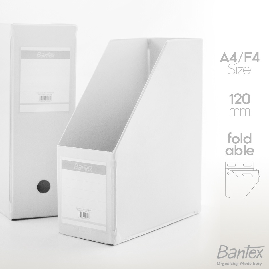 

KODE C34L Bantex Box File Magazine File A4 F4 Folio Extra Jumbo 12 mm White