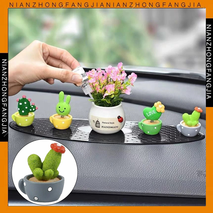 Pajangan Mobil Kaktus 4 Gaya Kepala Goyang Termurah Pajangan Mobil Bunga Pot Kaptus Model Lucu Dashb