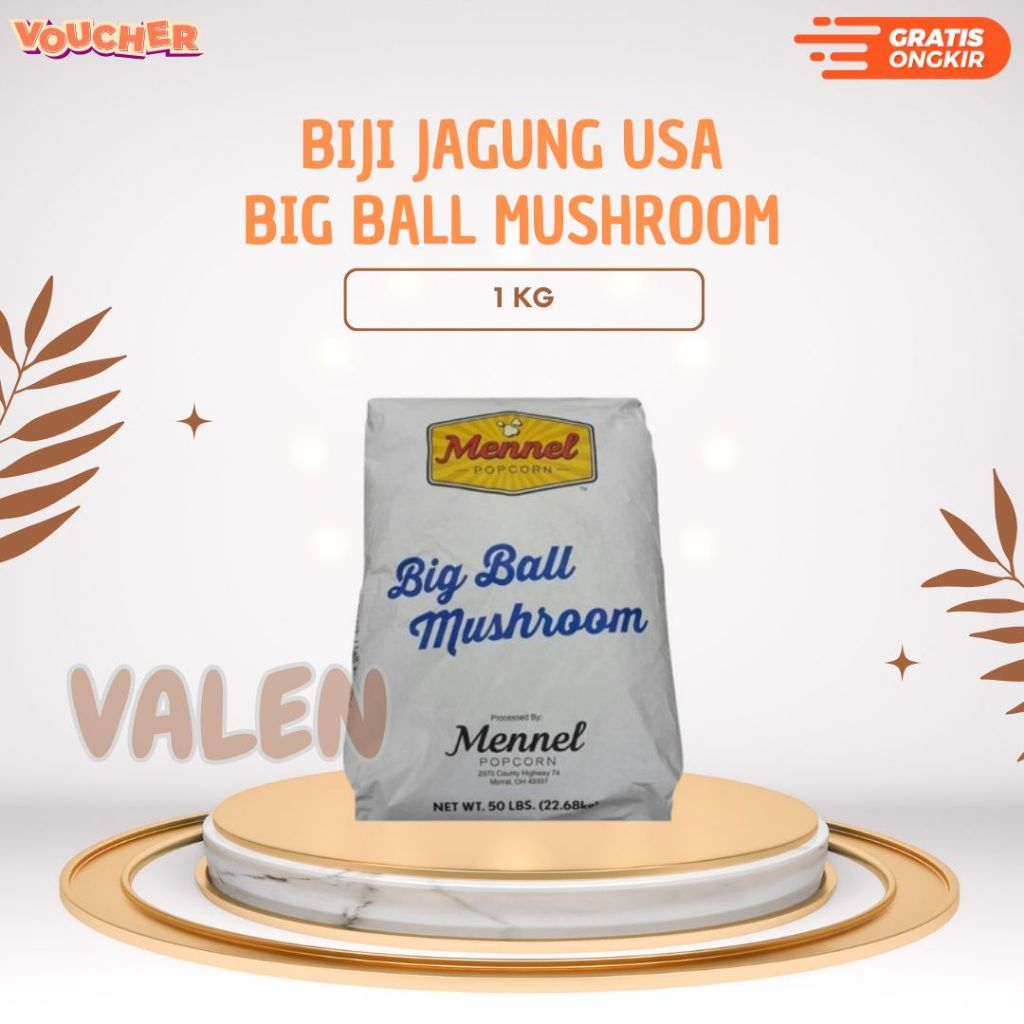 

Biji Jagung USA 1kg / Mennel Popcorn Big Ball Mushroom / Biji Popcorn