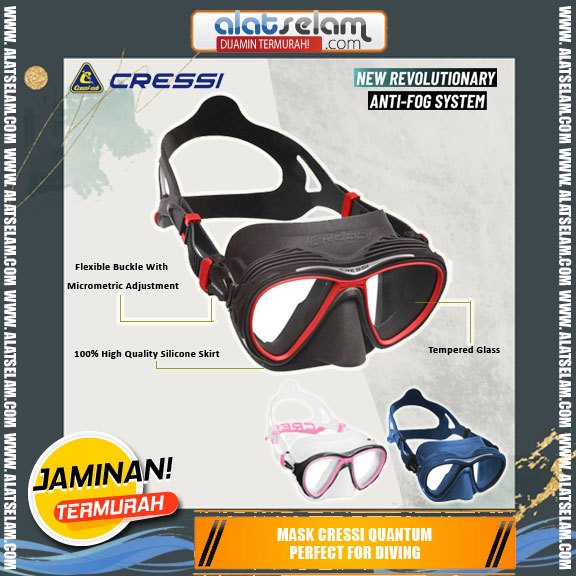 Mask Cressi Quantum Perfect For Diving / Kacamata Diving / Snorkling / Mask Scuba Diving / Alatselam