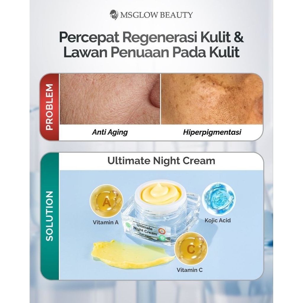 ULTIMATE NIGHT cream ms glow / cream flek / cream malam ms glow