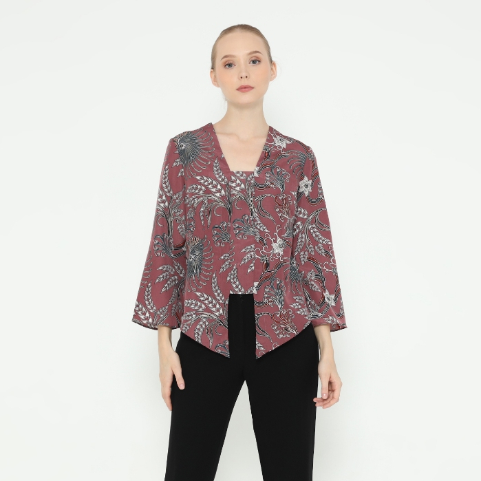 Lyne Halim Blouse Batik Kutubaru, Lilac 3295