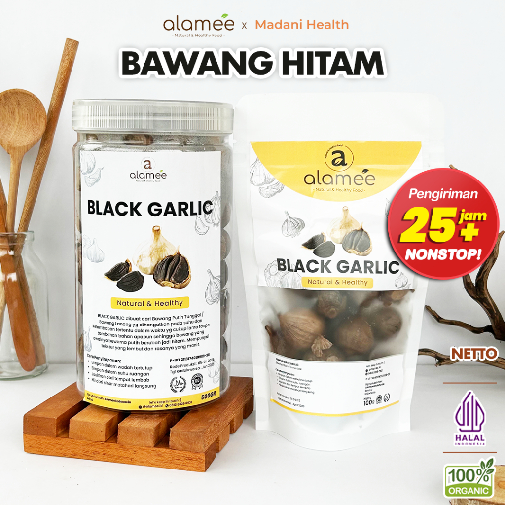 

ALAMEE Black Garlic Garlik Bawang Hitam Tunggal Kating 500 gram Herbal Premium Lanang Alami Natural