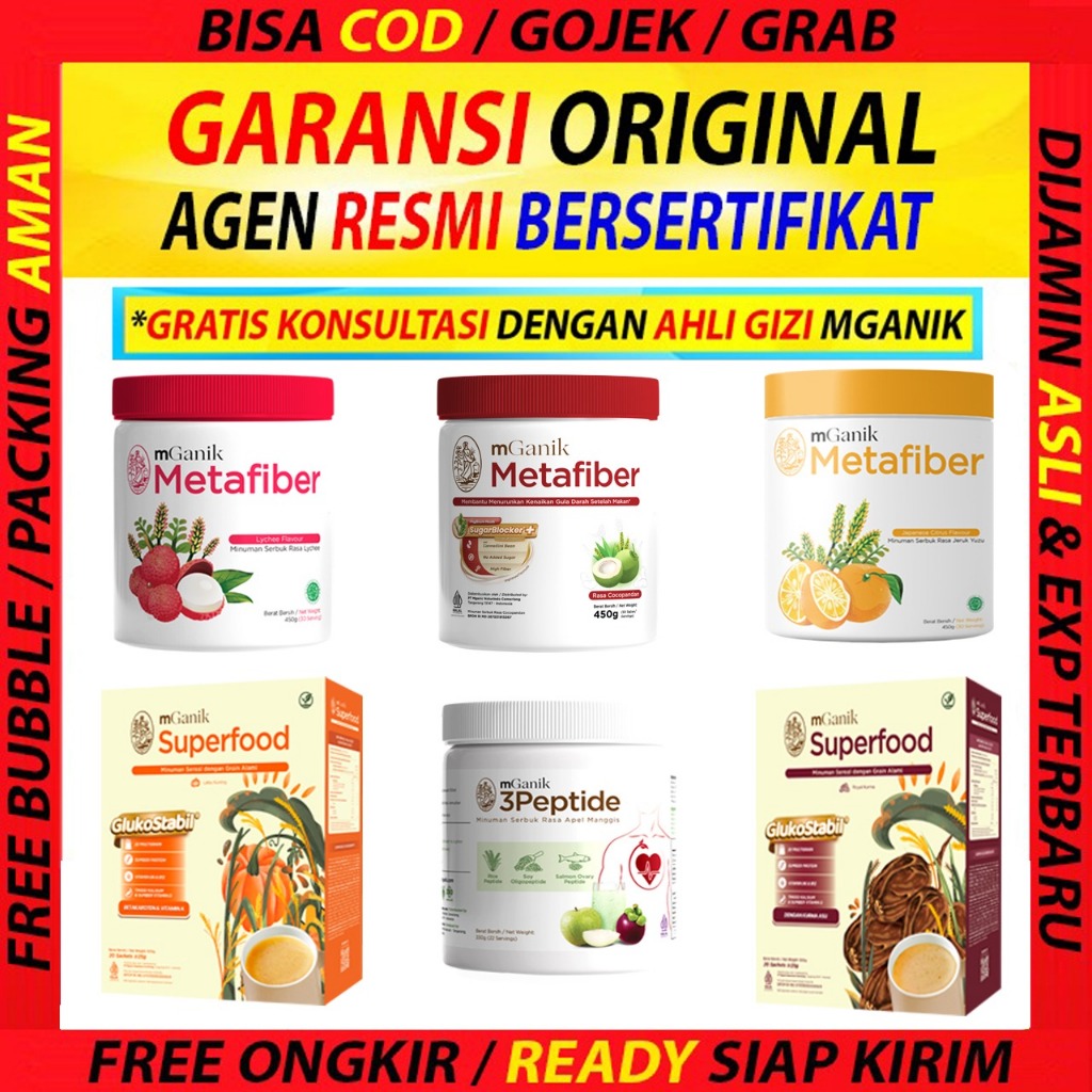 (Bisa COD) M GANIK MULTIGRAIN OFFICIAL ORIGINAL GULA DARAH DIABETES KOLESTEROL MGANIK METAFIBER