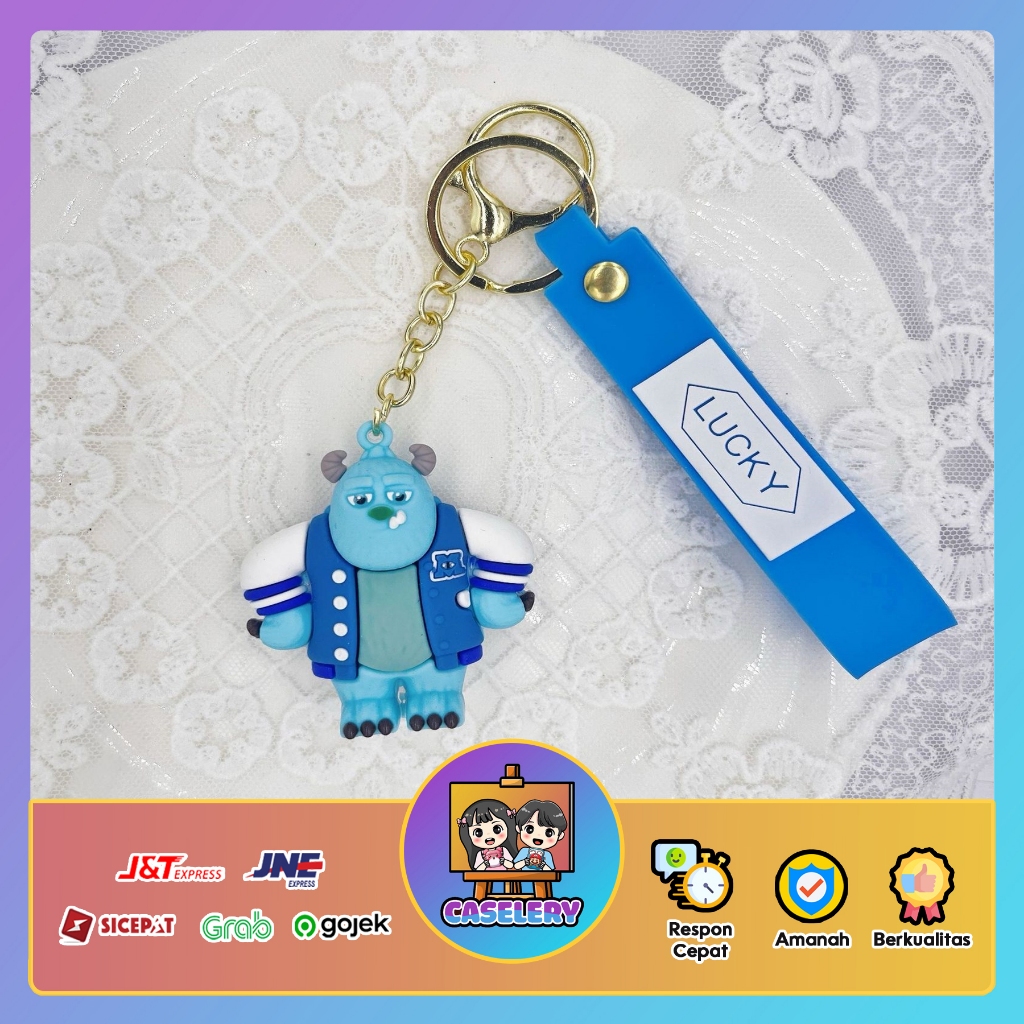 CASELERY Gantungan Kunci Terbaru Karakter Sully Jaket Mons Univ Ganci New