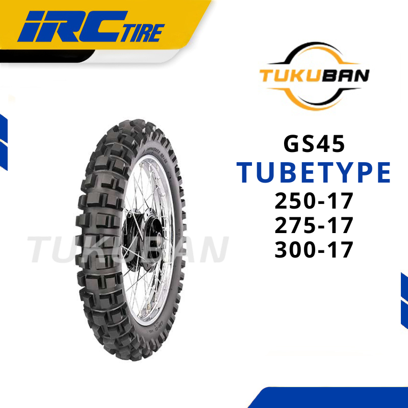BAN LUAR SEPEDA MOTOR IRC GS45 UKURAN 250 275 300 RING 17 TUBETYPE
