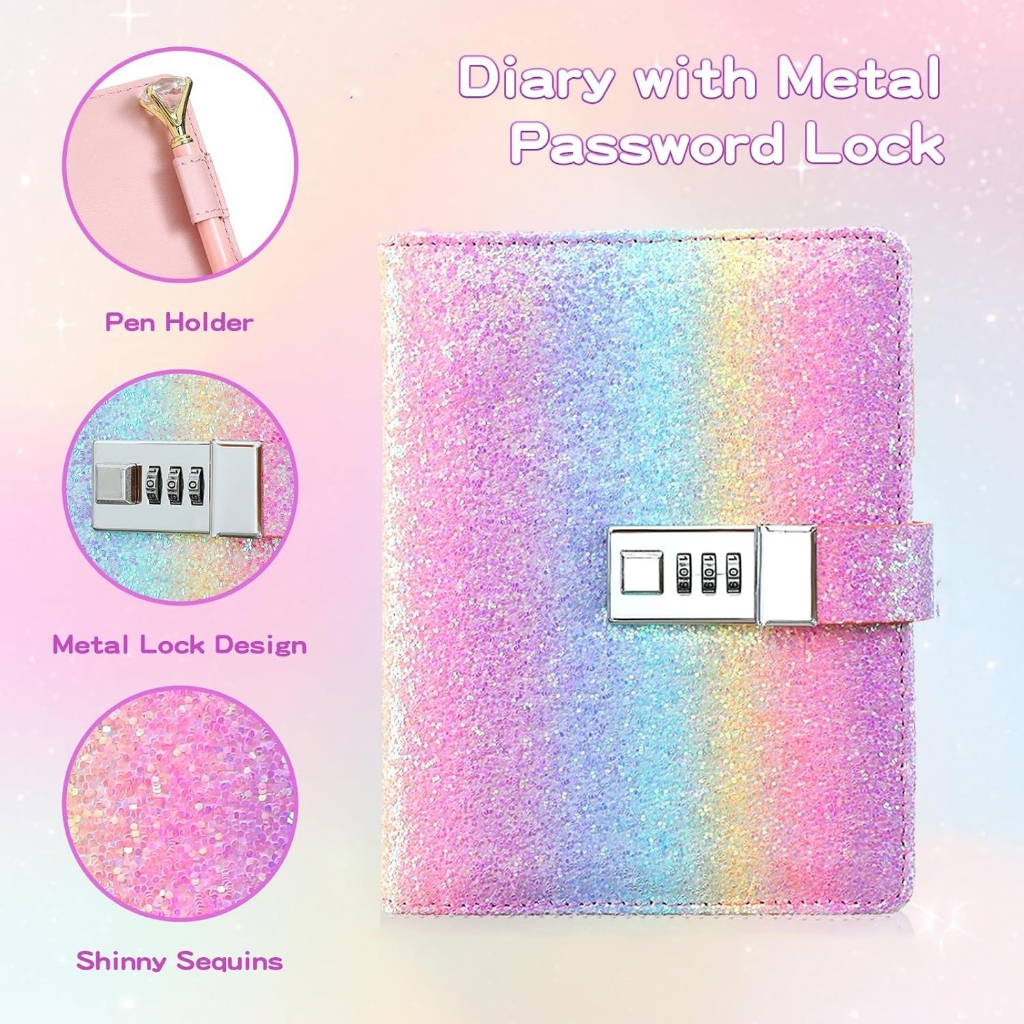 

Buku Diary Notebook Catatan Jurnal B6 256 Halaman with Lock Rainbow - F-5