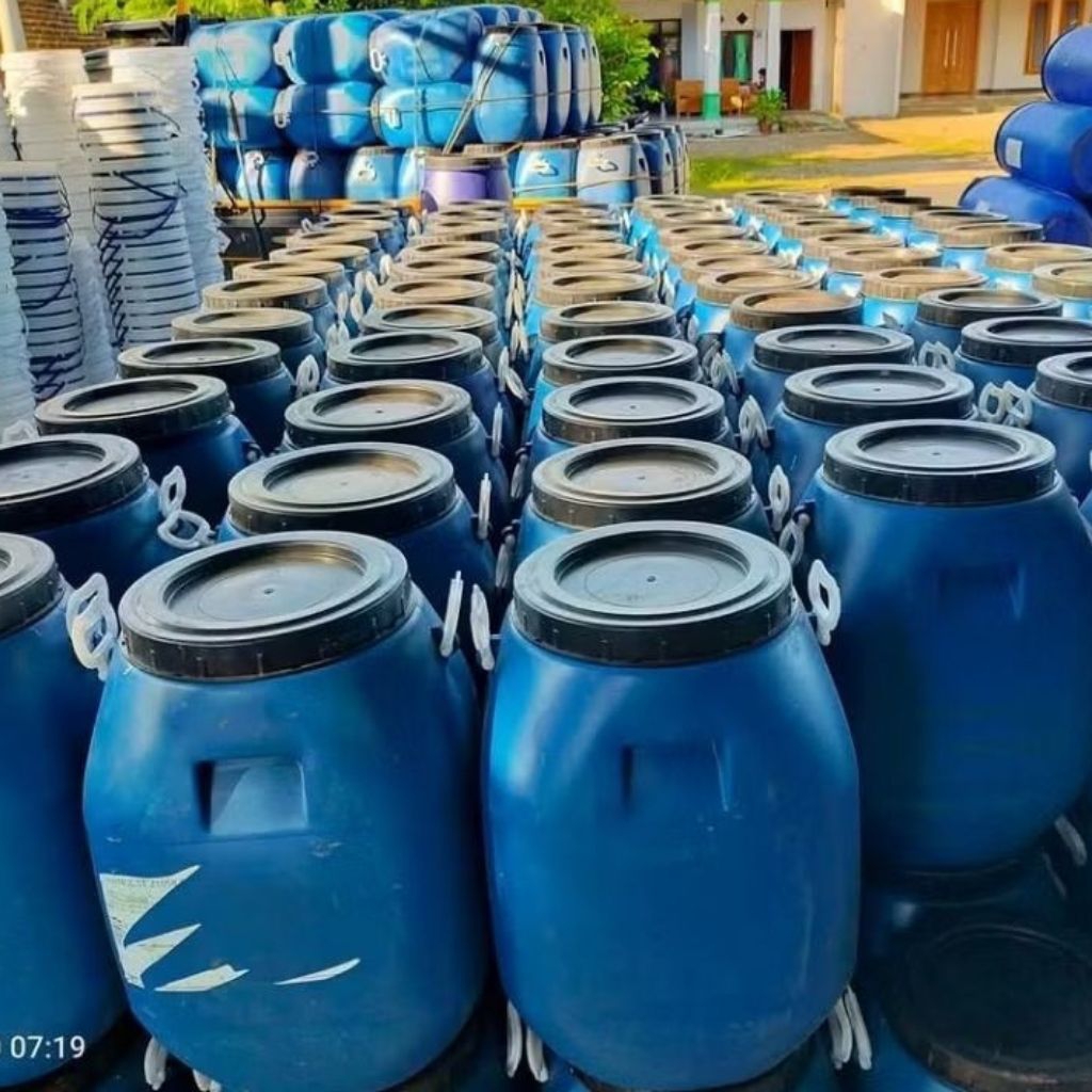 drum plastik 50 liter tutup drat gentong air mini