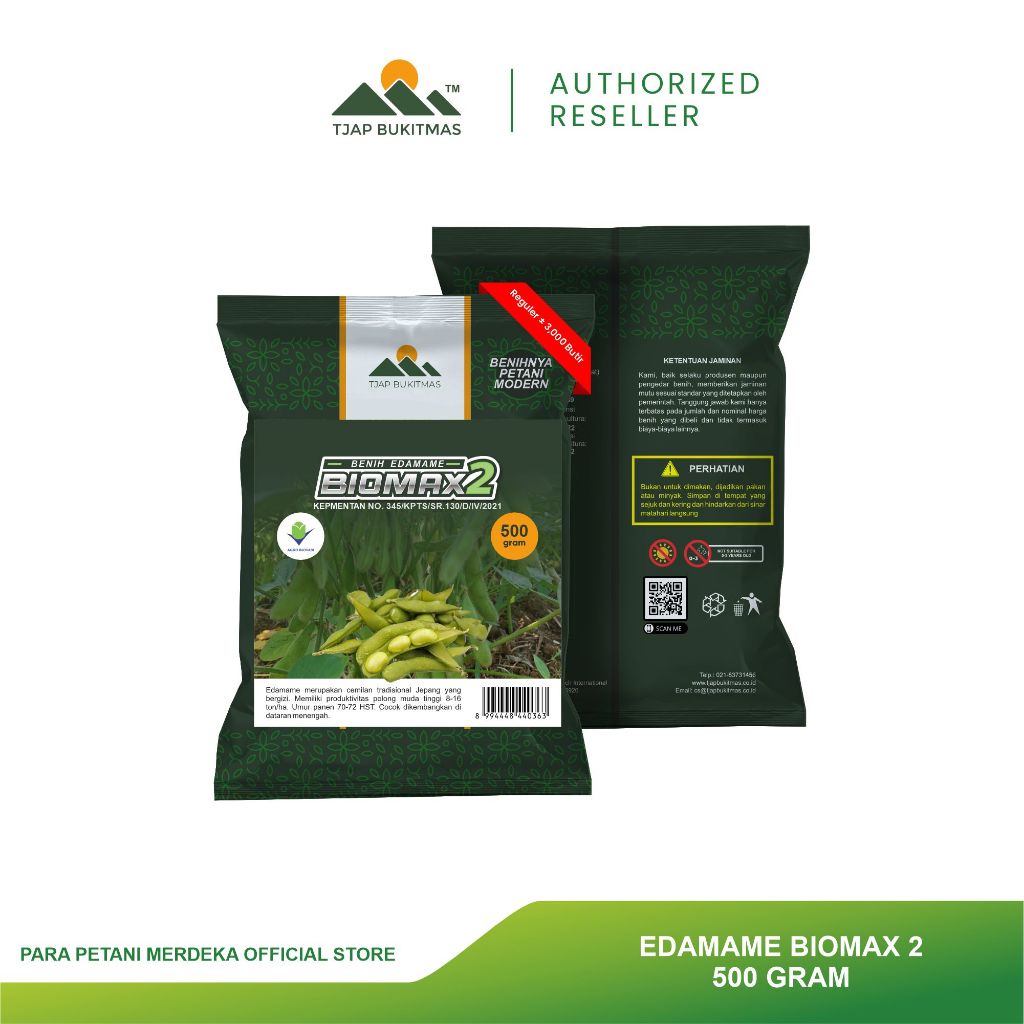 TJAP BUKITMAS Benih Edamame / Kedelai Jepang 500 Gram Varietas Biomax 1 dan 2